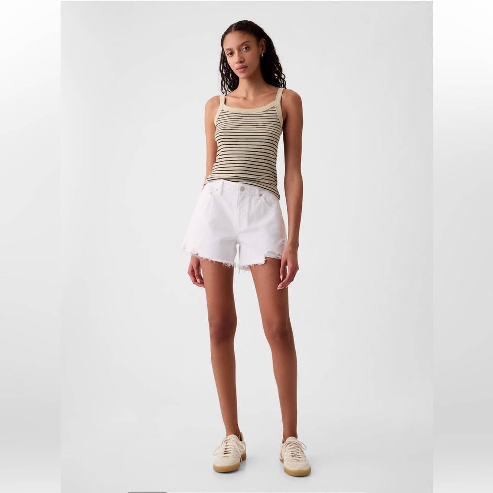 New! 4” Low Rise White Denim Shorts